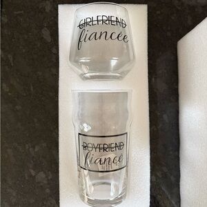 Fiancé Glassware Set - Black Lettering